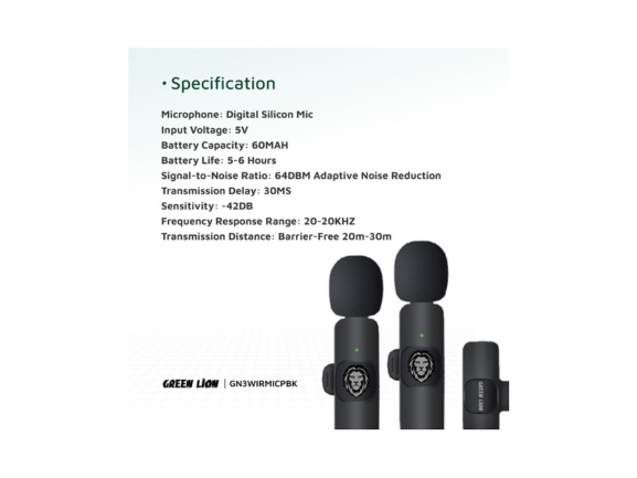 Green Lion 3 in 1 Wireless Microphone - Black | Bluetooth, Karaoke Green Lion 3 in 1 Wireless Microphone - Black | Bluetooth, Karaoke